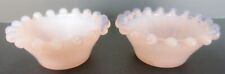 2 PC BOYD GLASS OPALESCENT PINK CANDLEWICK NUT DIP SALT NO LINES #ND4 picture