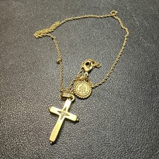 Vintage Vatican Collection Cross Pendant Necklace Goldtone picture