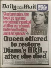 Daily Mail 18th September 2026 18/9/26 Queen Offered To Restore Diana’s HRH  picture