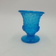 L.E. Smith Colonial Blue Daisy and Button Footed Toothpick Holder picture