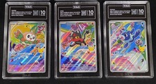 First Partner Illustration Pokémon Promo Set w Rowlet Litten Popplio TAG 10 PSA picture