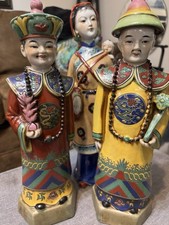Chinese porcelain Figurines Set Of 3 Excellent condition Vintage in tact picture