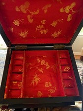 Vintage George Zee & Co Chinese Wood Brass Jewelry Box Chest Hong Kong 12867 picture