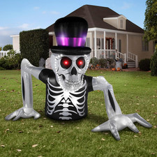 14 FT COLOSSAL SKELETON GROUNDBREAKING AIRBLOWN LIGHTED YARD INFLATABLE picture