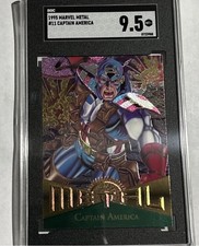 1995 Fleer Marvel Metal Captain America #11 SGC 9.5 - Pop 1 Captain America RARE picture