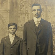 Antique Real Photo Frederick & Edwin Weibel Cabinet Card Portrait Family Brother picture