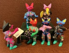 ALEBRIJI OAXACAN ~ SEVEN PIECE VTG. SIGNED WOOD CARVING SET ~ THE BAND ~ MEXICO picture