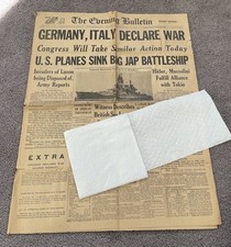 VINTAGE 1941 THE EVENING BULLETIN PHILADELPHIA WARTIME NEWSPAPER VERY RARE picture