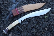 Kukri - 13″ Hand Forged 2 Fullers Guard Handle Knife,Farmer Bushcrafting Blade picture