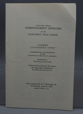 Allegheny High School Pittsburgh Graduation Program 1940 picture