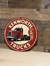 Retro Style Kenworth kW Trucks Service  Quality Round  Garage Sign picture