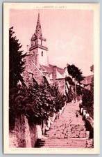 Lannion Brélévenez Church Steps France Antique Postcard Corollon F457 picture
