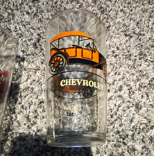 Vintage Car Collectible Glasses Buick 1910 Chevy 1913 Stutz 1914 picture