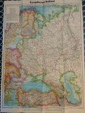 Original 1942 World War 2 German Military Issue Reference Map Of European Russia picture