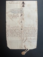 1772 Colonial North Carolina Coastal Survey with Original Wax Seal—Carteret picture