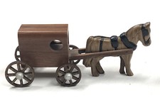 1992 Handmade Wooden Miniature Amish Horse & Buggy  6