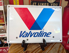 Valvoline Gas & Oil Advertising Sign White Red Blue V Logo picture