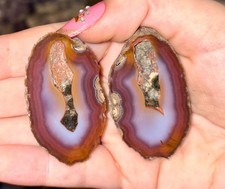 Zhanguo Agate Pair | Natural Banded Agate Slice | Collector Crystal | picture