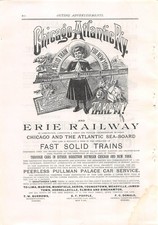 CHICAGO ATLANTIC RY Erie Railway Atlantic Route Boy Toy Train orig 1888 print ad picture