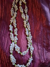 54 Inch Vintage Hawaiian Double Strung Snail Shell Necklace picture