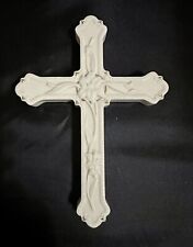 LENOX FINE PORCELAIN IVORY LILY HANGING WALL CROSS WITH GOLD ACCENTS Vintage picture