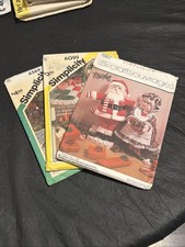 Lot (3) VTG Simplicity Patterns, 6099/6569/7067 Holiday Crafts Pre-Owned picture