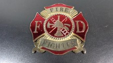 F D FIRE FIGHTER PLAQUE APPROX 3 7/8 x 3 7/8 NEAT FOR DISPLAYING UNKNOWN USE?? picture
