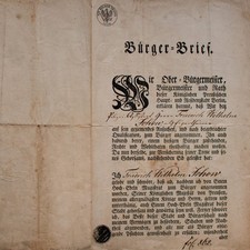 Citizens letter historical Berlin Friedrich Wilhelm Johow Johann G. Büsching 1827 picture