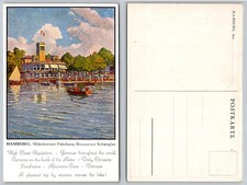 Hamburg Germany Uhlenhorster Fährhaus Restaurant Schwegler Alster Lake Postcard picture