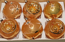 Lot VTG Glass Stencil Glitter FALLING STAR Indent BALL Christmas Ornament German picture