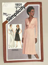 1980's Simplicity Misses' Dress Pattern 9829 Size 14 UNCUT picture