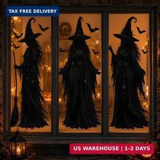 Halloween Decorations - Witch Window Clings for Halloween Party Decor picture