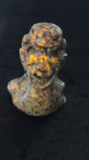 Hand-Carved Yooperlite UV Reactive Creepy Face Figurine picture