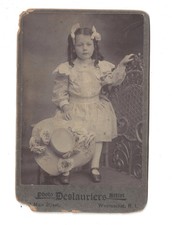 Antique Cabinet Photo Two Women Victorian Dresses I.H. Mass Passaic NJ c1900 picture