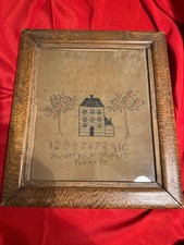 Antique sampler estate sale find needlepoint handcrafted school  picture
