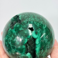 2.7LB A+Large Natural Malachite Sphere Crystal Geode Gemstone Ball Healing picture