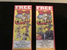 2- Vintage Walker Bros. Circus Tickets DeKalb ILL picture