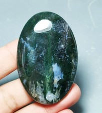 Natural Rare Moss Agate Geode Palm Reiki Stone HEALING picture