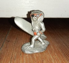 1984 Hudson Beach Lifeguard Surfer Lion Fine Pewter 2