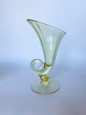 VINTAGE Cambridge Glass CORNUCOPIA Tall Glass Honey Amber Vase Centerpiece  EUC picture
