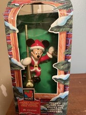 Vintage 1995 Mr. Christmas Mickey Mouse Santa Lighted Animated Tree Topper WORKS picture