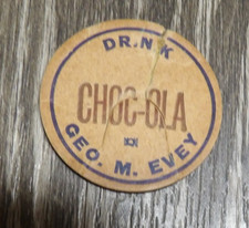 Vintage 1950's Geo. M. Evey Dairy Milk Bottle Cap Altoona Pa CHOC-OLA Eveys picture