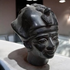 Unique Ancient Egyptian Head of Amun RA Statue Antiques Pharaonic God Sun BC picture