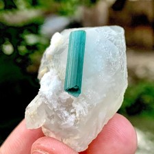 104 Carat Tourmaline Crystal With Quartz Specimen From Afghanistan picture