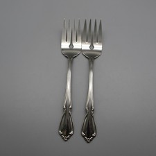 SET OF TWO - Oneida Stainless Flatware CHATEAU  Large Serving Forks * USA picture