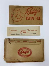 Vtg 1947 Reddy Kilowatt Recipe File with Recipes Damaged Western Massachusetts picture
