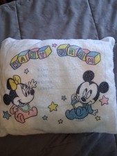 NOS Vintage Dundee Disney Babies Baby Gram Pillow 1980s Mickey & Minnie Mouse B2 picture