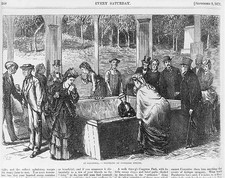 Saratoga Springs NY Congress Springs Tourists Drinking Mineral Water 1871 picture