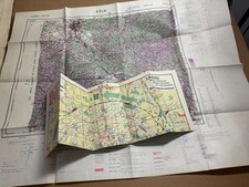 ZZ) Koln Bonn Remagen Bridge Germany WW2 1944 Map & 1930s German Town plan...... picture