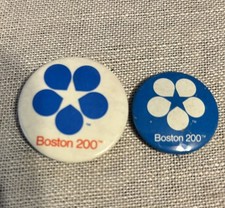 2 - Boston 200 1776-1976 Celebration Massachusetts Vintage Pinback/Button/Badge  picture
